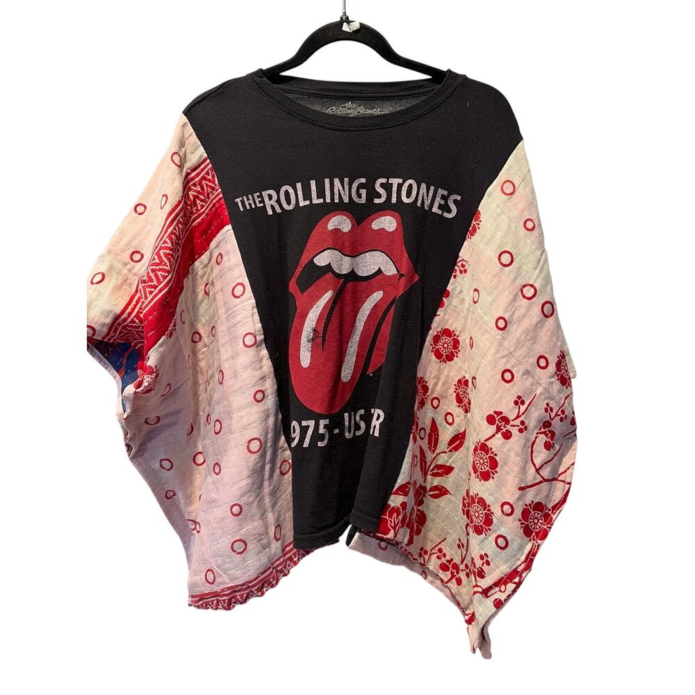 The Rolling Stones Upcycled Kantha Tuinic Top OS Handmade Boho